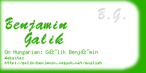 benjamin galik business card